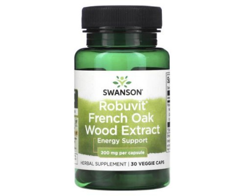 Swanson, Robuvit French Oak Wood Extract, 200 mg, 30 Veggie Caps