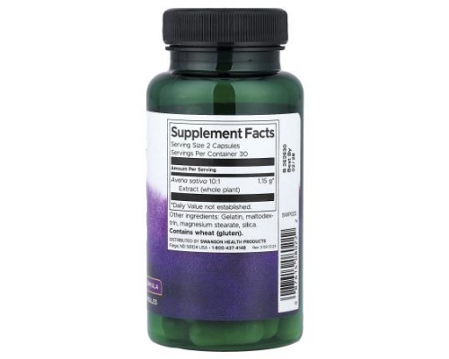 Swanson, Avena Sativa, 575 mg, 60 Capsules