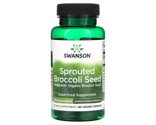 Swanson, Sprouted Broccoli Seed, 400 mg, 60 Veggie Capsules