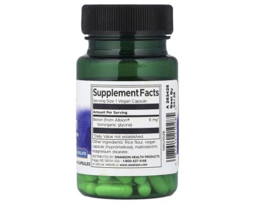 Swanson, Albion® Boron, 6 mg, 60 Vegan Capsules