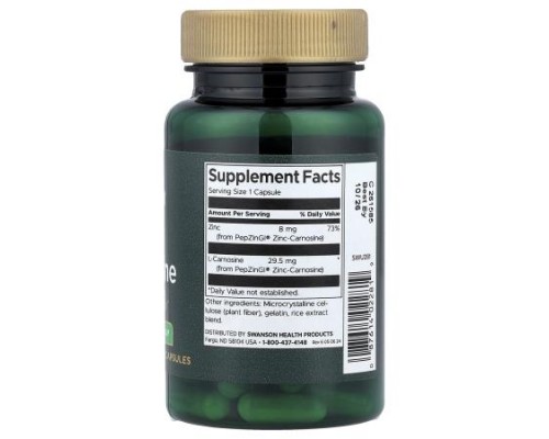 Swanson, Zinc Carnosine, 60 Capsules