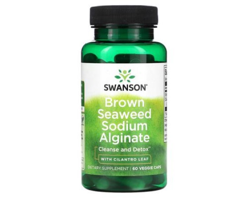 Swanson, Brown Seaweed Sodium Alginate with Cilantro Leaf, 60 Veggie Caps