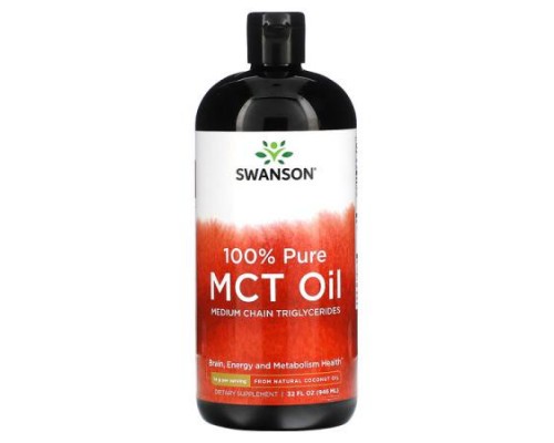 Swanson, 100% Pure MCT Oil, 14 g, 32 fl oz (946 ml)