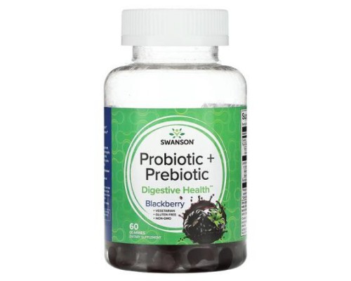 Swanson, Probiotic + Prebiotic, Blackberry, 60 Gummies Swanson, Probiotic + Prebiotic, Blackberry, 60 Gummies