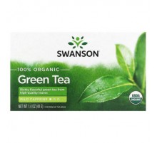 Swanson, 100% Organic Green Tea, 20 Tea Bags, 1.4 oz (40 g)