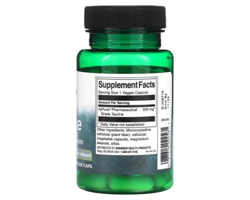 Swanson, Taurine, 500 mg, 60 Veggie Caps Swanson, Taurine, 500 mg, 60 Veggie Caps