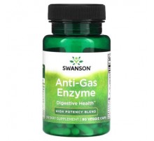 Swanson, Anti-Gas Enzyme, High Potency Blend, 90 Veggie Caps
