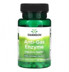 Swanson, Anti-Gas Enzyme, High Potency Blend, 90 Veggie Caps