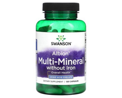 Swanson, Albion, Multi-Mineral without Iron, 120 Capsules Swanson, Albion, Multi-Mineral without Iron, 120 Capsules