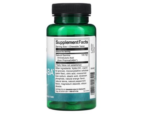Swanson, PharmaGABA, 100 mg , 60 Chewable Tabs