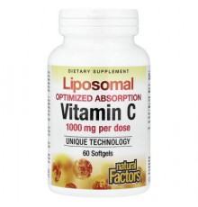 Natural Factors, Liposomal Vitamin C, 60 Softgels (500 mg per Softgel)