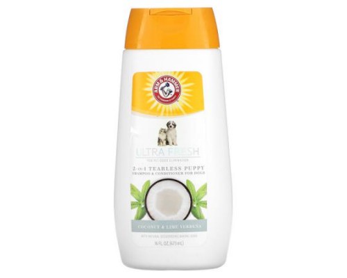 Arm & Hammer, Ultra Fresh, 2 In 1 Tearless Puppy Shampoo & Conditioner For Dogs, Coconut & Lime Verbena, 16 fl oz (473 ml) Arm & Hammer, Ultra Fresh, 2 In 1 Tearless Puppy Shampoo & Conditioner For Dogs, Coconut & Lime Verbena, 16 fl oz (473 ml)