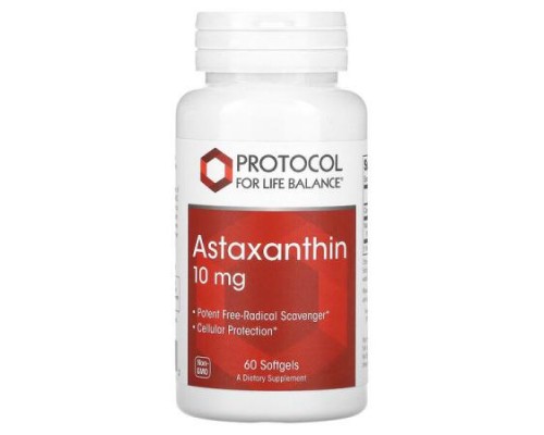 Protocol for Life Balance, Astaxanthin, 10 mg, 60  Softgels
