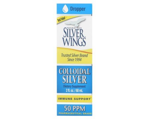 Natural Path Silver Wings, Colloidal Silver, 50 PPM, 2 fl oz (60 ml) Natural Path Silver Wings, Colloidal Silver, 50 PPM, 2 fl oz (60 ml)