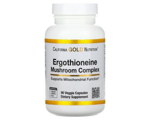 California Gold Nutrition, Ergothioneine Mushroom Complex with Organic Maitake, Organic Oyster, Organic Lion's Mane Mushroom Extracts and L-Ergothioneine, 90 Veggie Capsules