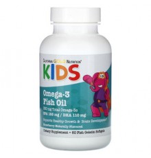 California Gold Nutrition, Kid’s Omega-3 Fish Oil, Natural Strawberry, 60 Fish Gelatin Softgels