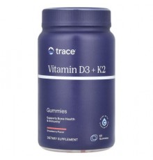 Trace, Vitamin D3 + K2 Gummies, Strawberry, 60 Gummies