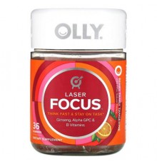 OLLY, Laser Focus Gummies, Berry Tangy Tangerine, 36 Gummies