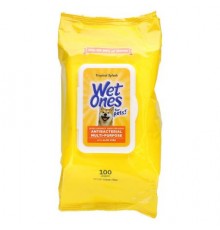 Wet Ones, For Pets!, Antibacterial Multi-Purpose Wipes, For Dogs, Tropical Splash, 100 Wipes