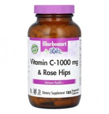 Bluebonnet Nutrition, Vitamin C-1,000 mg & Rose Hips, 180 Vegetable Capsules