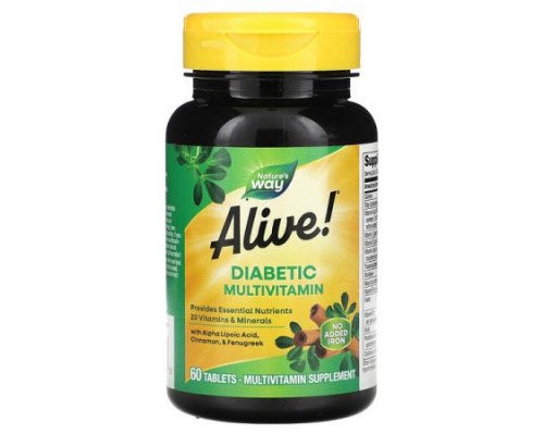 Nature's Way, Alive! Diabetic Multivitamin, 60 Tablets