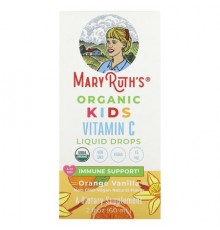 MaryRuth's, Organic Kids Vitamin C Liquid Drops, 4-13 Years, Orange Vanilla, 45 mg, 2 fl oz (60 ml)