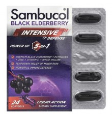 Sambucol, Black Elderberry, Intensive Defense, Power of 5-in-1, 24 Softgels