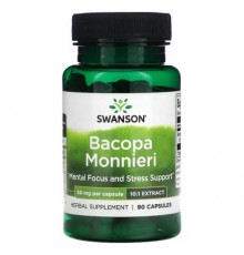 Swanson, Bacopa Monnieri, 50 mg, 90 Capsules