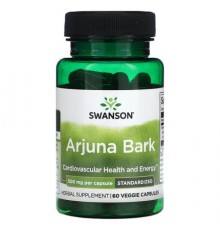 Swanson, Arjuna Bark, Standardized , 500 mg , 60 Veggie Capsules