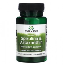 Swanson, Organic Spirulina & Astaxanthin, 120 Veggie Tabs