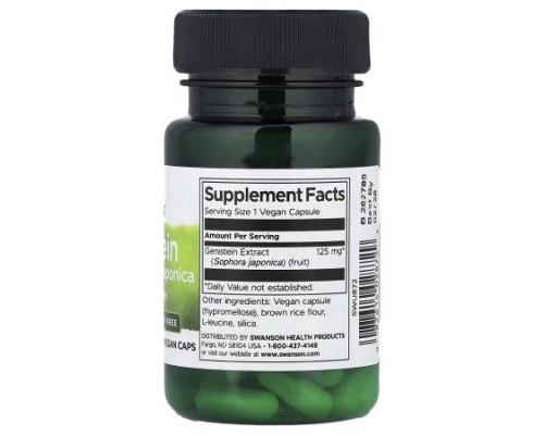Swanson, Genistein from Sophora Japonica, 125 mg, 60 Vegan Caps
