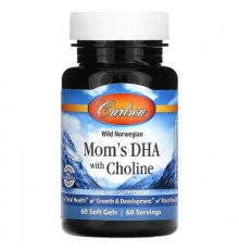 Carlson, Wild Norwegian, Mom's DHA with Choline, 60 Soft Gels
