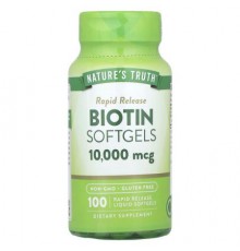 Nature's Truth, Biotin, 10,000 mcg, 100 Rapid Release Liquid Softgels