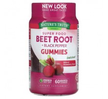 Nature's Truth, Super Food Beet Root + Black Pepper, Natural Strawberry, 60 Vegan Gummies