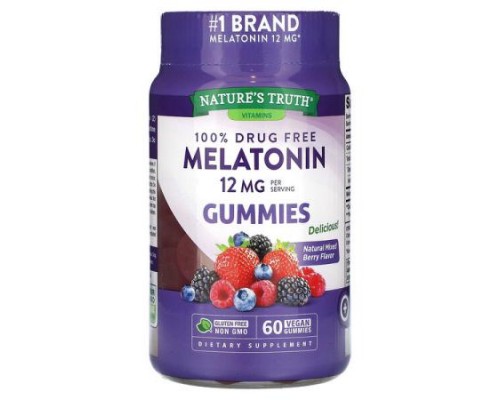 Nature's Truth, Melatonin, Natural Mixed Berry, 60 Vegan Gummies (6 mg per Gummy)