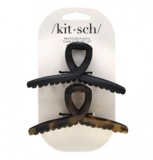 Kitsch, Recycled Plastic Claw Clips, Black & Tort, 2 Pieces