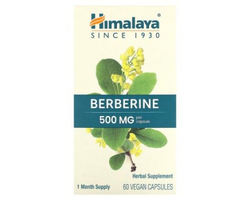 Himalaya, Berberine, 60 Vegan Capsules (500 mg per Capsule)