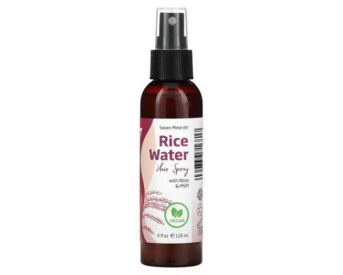 Seven Minerals, Rice Water Hair Spray with Rose & MSM, 4 fl oz (120 ml) Seven Minerals, Rice Water Hair Spray with Rose & MSM, 4 fl oz (120 ml)