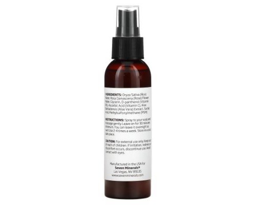 Seven Minerals, Rice Water Hair Spray with Rose & MSM, 4 fl oz (120 ml) Seven Minerals, Rice Water Hair Spray with Rose & MSM, 4 fl oz (120 ml)