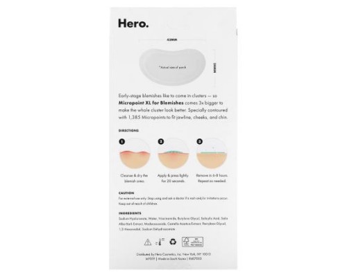 Hero Cosmetics, Mighty Patch® Micropoint XL For Blemishes, 6 Patches