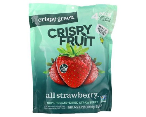 Crispy Green, Crispy Fruit, All Strawberry, 4 Pack, 0.42 oz (12 g) Each Crispy Green, Crispy Fruit, All Strawberry, 4 Pack, 0.42 oz (12 g) Each
