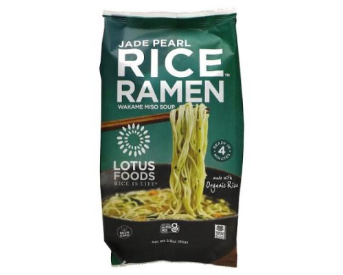 Lotus Foods, Jade Pearl Rice Ramen, Wakame Miso Soup, 2.8 oz (80 g)