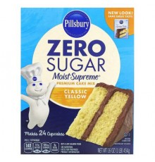Pillsbury, Zero Sugar, Premium Cake Mix, Classic Yellow, 16 oz (454 g)