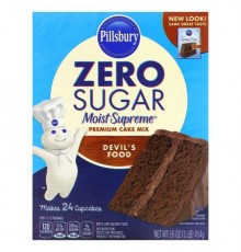 Pillsbury, Zero Sugar, Premium Cake Mix, Devil's Food, 16 oz (454 g)