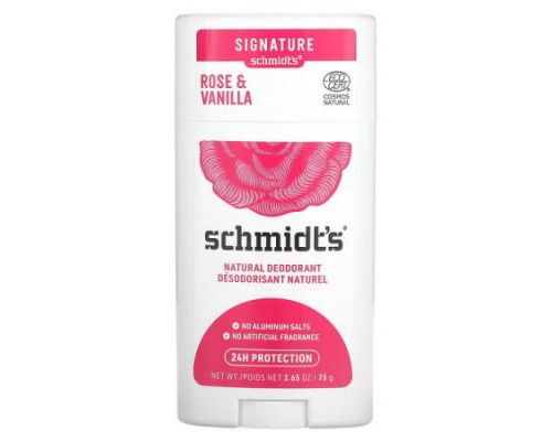 Schmidt's, Natural Deodorant, Rose & Vanilla, 2.65 oz (75 g) Schmidt's, Natural Deodorant, Rose & Vanilla, 2.65 oz (75 g)