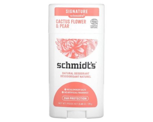 Schmidt's, Natural Deodorant, Cactus Flower & Pear, 2.65 oz (75 g)