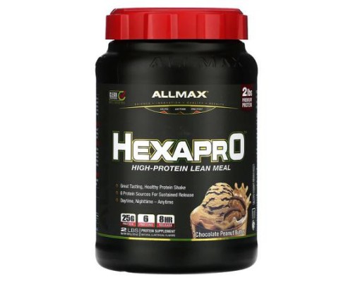 ALLMAX, Hexapro™, High-Protein Lean Meal, Chocolate Peanut Butter, 2 lbs (907 g) ALLMAX, Hexapro™, High-Protein Lean Meal, Chocolate Peanut Butter, 2 lbs (907 g)