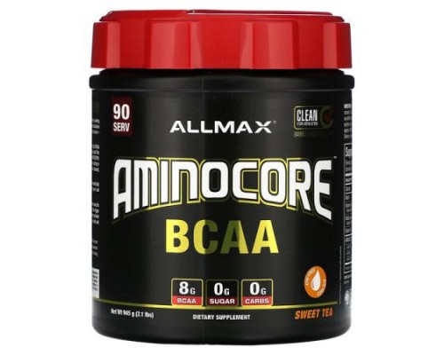 ALLMAX, AMINOCORE™ BCAA, Sweet Tea, 2.1 lbs (945 g) ALLMAX, AMINOCORE™ BCAA, Sweet Tea, 2.1 lbs (945 g)