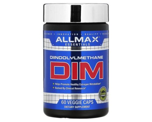 ALLMAX, Essentials, DIM, 60 Veggie Caps (100 mg per Capsule) ALLMAX, Essentials, DIM, 60 Veggie Caps (100 mg per Capsule)
