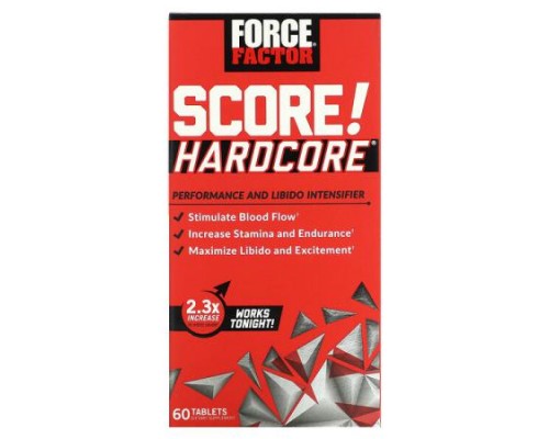 Force Factor, SCORE! Hardcore®, Performance and Libido Intensifier, 60 Tablets Force Factor, SCORE! Hardcore®, Performance and Libido Intensifier, 60 Tablets